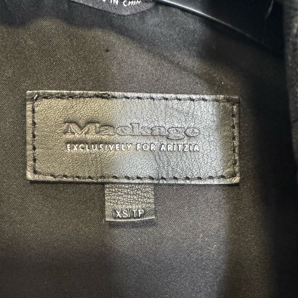 Mackage x Aritzia Rumer Pebbled Black Leather Moto Jacket - Picture 7 of 8
